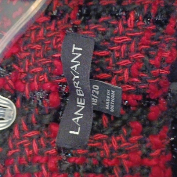 Lane Bryant jacket with belt women's size 18-20 black and red - Picture 2 of 7